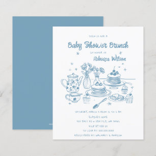 Budget Blue Hand Dray Baby Dusche Brunch