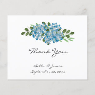 Budget Blue Hydrangea Wedding Dankeschön Card