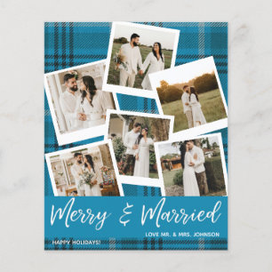 Budget Blue Kariert Multi Foto Verheiratet & Merry Flyer