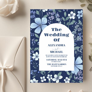 Budget Blue Periwinkle Wildblumen Hochzeit Flyer