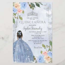 Budget Blue Silver Blumenprinzessin Quinceañera