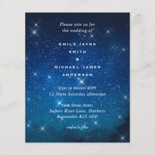Budget Blue Starry Night Sky White Stars Hochzeit