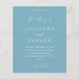 Budget Blue Summer MOD Calligraphy Wedding Flyer
