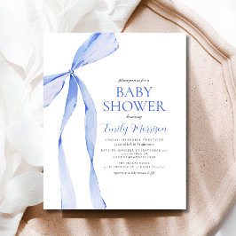 Budget Blue Watercolor Bow Boy Baby Dusche