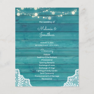 Budget Blue Wood, Lights, Hochzeitsfeier Flyer