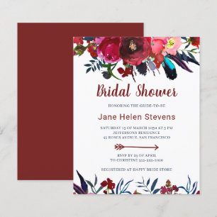 Budget-Blumen-Boho-Chic-Hochzeitseinladungskarten