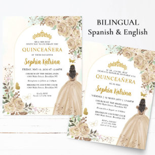 Budget-Blumen Gold BILINGUAL Spanische Quinceanera