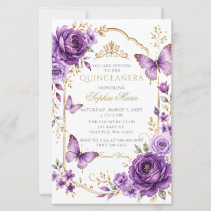 Budget-Blumen-Schmetterling Lila Gold Quinceañera