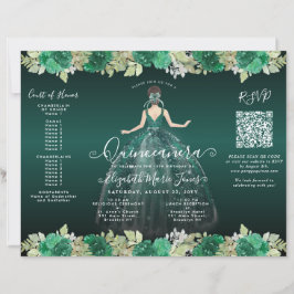 Budget Blumengrün Kleid Foto Quinceanera Einladung