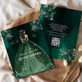 Budget Blumengrün Kleid QR Code Quinceanera