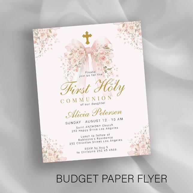 Budget-Blumenmädchen-Erstkommunion-Einladung Flyer (Von Creator hochgeladen)