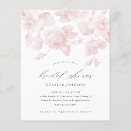 Budget Blumenschrift Rosa Bridal Dusche Einladung