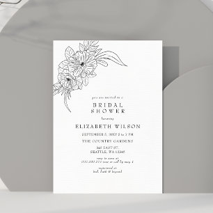 Budget Blumenskizze Bridal Dusche Einladung