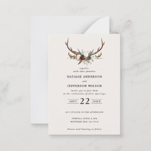 Budget Blumige Hirsch Burgund Hochzeit Termin merk Mitteilungskarte