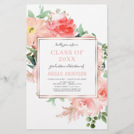 Budget Blush Coral 2023 Grad Einladung