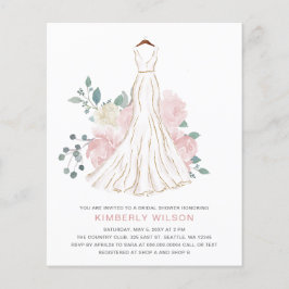 Budget Blush Floral Wedding Dress Brautparty