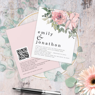 Budget Blush Florals QR Code Hochzeitsempfehlung