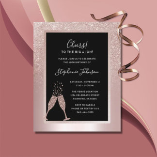 Budget Blush Foil 40. Geburtstagsfeier Party Einla