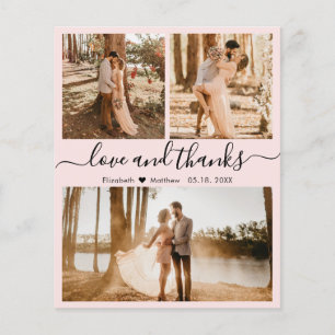 Budget Blush Foto Collage Hochzeit Danke Karte
