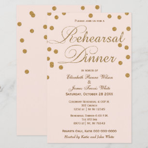 Budget Blush Gold Glitzer Probe Dinner einladen