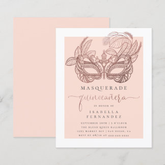 Budget Blush Gold Masquerade Quinceañera Geburtsta