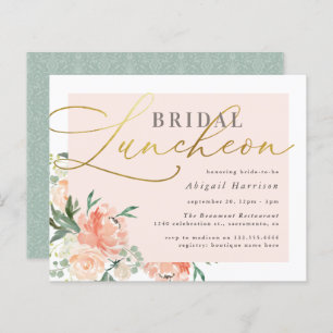 Budget Blush & Gold Script Blumenbridal Luncheon