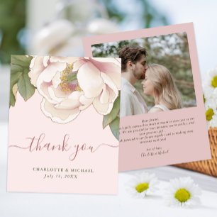 Budget Blush Peony Blume Foto Danke Karte