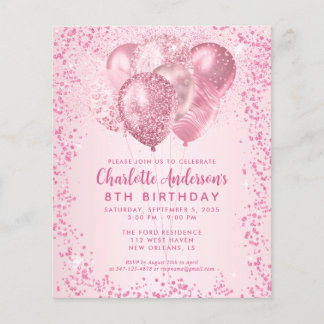 Budget Blush Pink Glitzer Ballon Kindergeburtstag