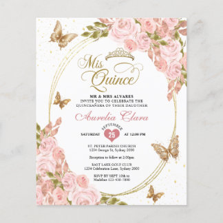 BUDGET Blush Pink Gold Schmetterling Mis Quince