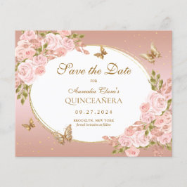 BUDGET Blush Pink Gold Schmetterling Mis Quince