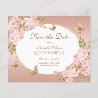 BUDGET Blush Pink Gold Schmetterling Mis Quince