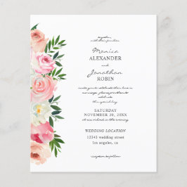 Budget Blush Pink & White Floral Wedding Flyer 2