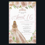 Budget Blush Rose Goldene Prinzessin Tiara Sweet 1<br><div class="desc">Haushaltsblush Rose Gold BlumenPrinzessin Tiara Sweet 16 Einladung</div>