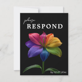 🌈 Budget Blüten & Teller RSVP Karte