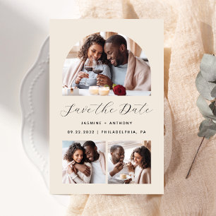 Budget Bogen 3-Foto Beige Save the Date
