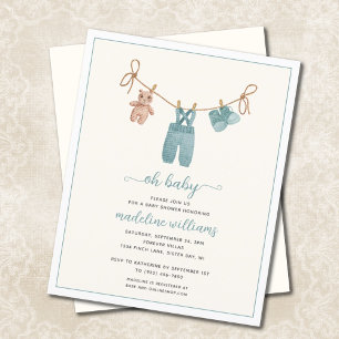 BUDGET BOHO Aquarellkleidung Baby Dusche