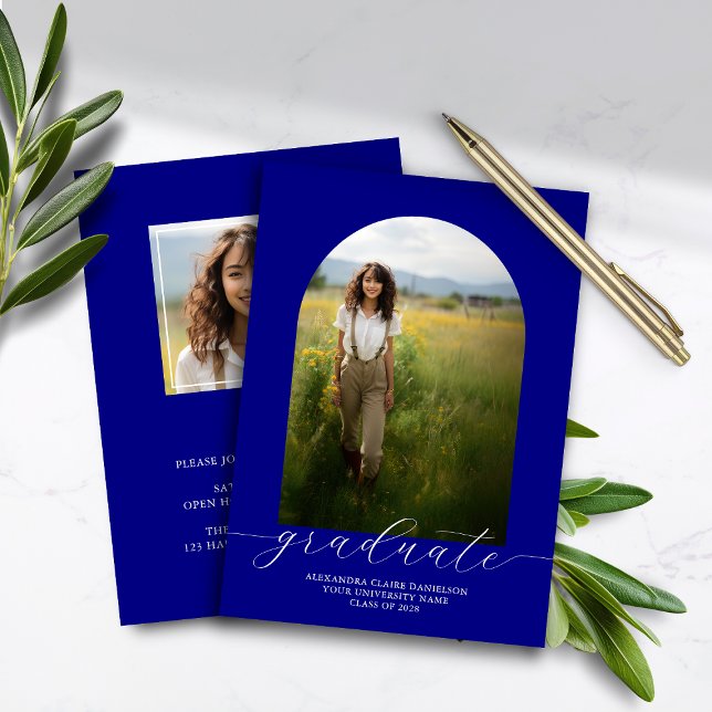 Budget Boho Arch Abschluss Einladung Marine (Von Creator hochgeladen)