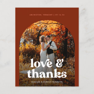 Budget Boho Arch Foto Hochzeit Dankeschön Karte