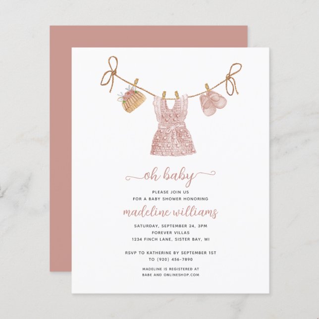 BUDGET BOHO Baby Clothes Mädchen Oh Babydusche (Vorne/Hinten)