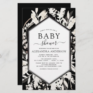 Budget Boho Beige Black Botanical Baby Dusche