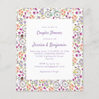 Budget Boho Bicycle Floral Script Couples Dusche