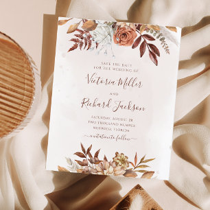 Budget-Boho-Blumen-Herbst-Hochzeit-Save-The-Date