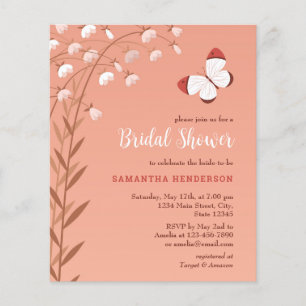 Budget Boho Butterfly Bridal Dusche Einladung