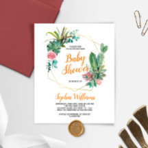 Budget Boho Cactus Baby Shower Einladung