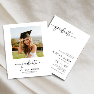 Budget Boho Calligraphy Foto Abschluss Einladung Flyer
