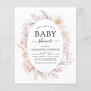 Budget Boho Chic Dusty Pink Wüsten-Babyshower Flyer