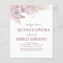 Budget Boho Chic QUINCEAÑERA Party Einladung