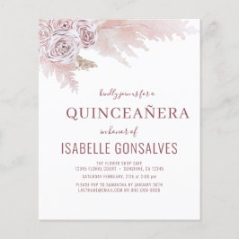 Budget Boho Chic QUINCEAÑERA Party Einladung Flyer