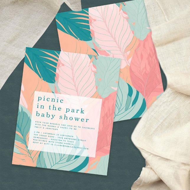 Budget Boho Coral Aquamarine Blätter Picnic Baby S (Von Creator hochgeladen)