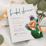 Budget Boho Desert Cactus & Blume Brautparty<br><div class="desc">Eine lebendige und dennoch elegante Brautdusche mit handgemalten Aquarellbildern und farbenfrohen Blume auf der rechten Seite der Haushaltskarte. Zu den links sind die Namen und Veranstaltungsdetails der Braut in klassischer Serifentypografie geschrieben. Oben auf der Karte steht "Brautparty" in einem handgeschriebenen Kalligraphie-Schriftart. Die Mischung aus klassischer Typografie und moderner Schriftzeichen lädt...</div>